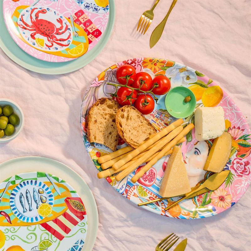 Italian Summer Melamine Oval Serving Dish