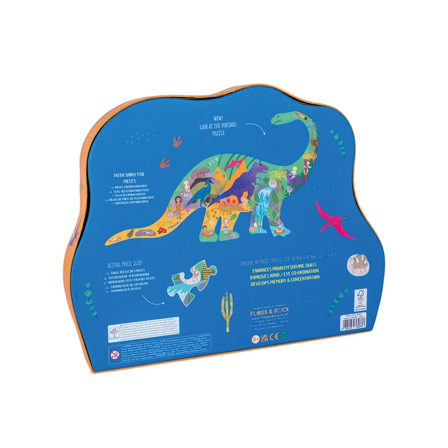 Dinosaur 80 Piece Diplodocus Shaped Puzzle