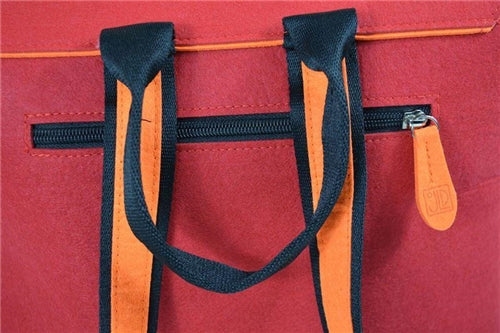 Orange on Red Backpack
