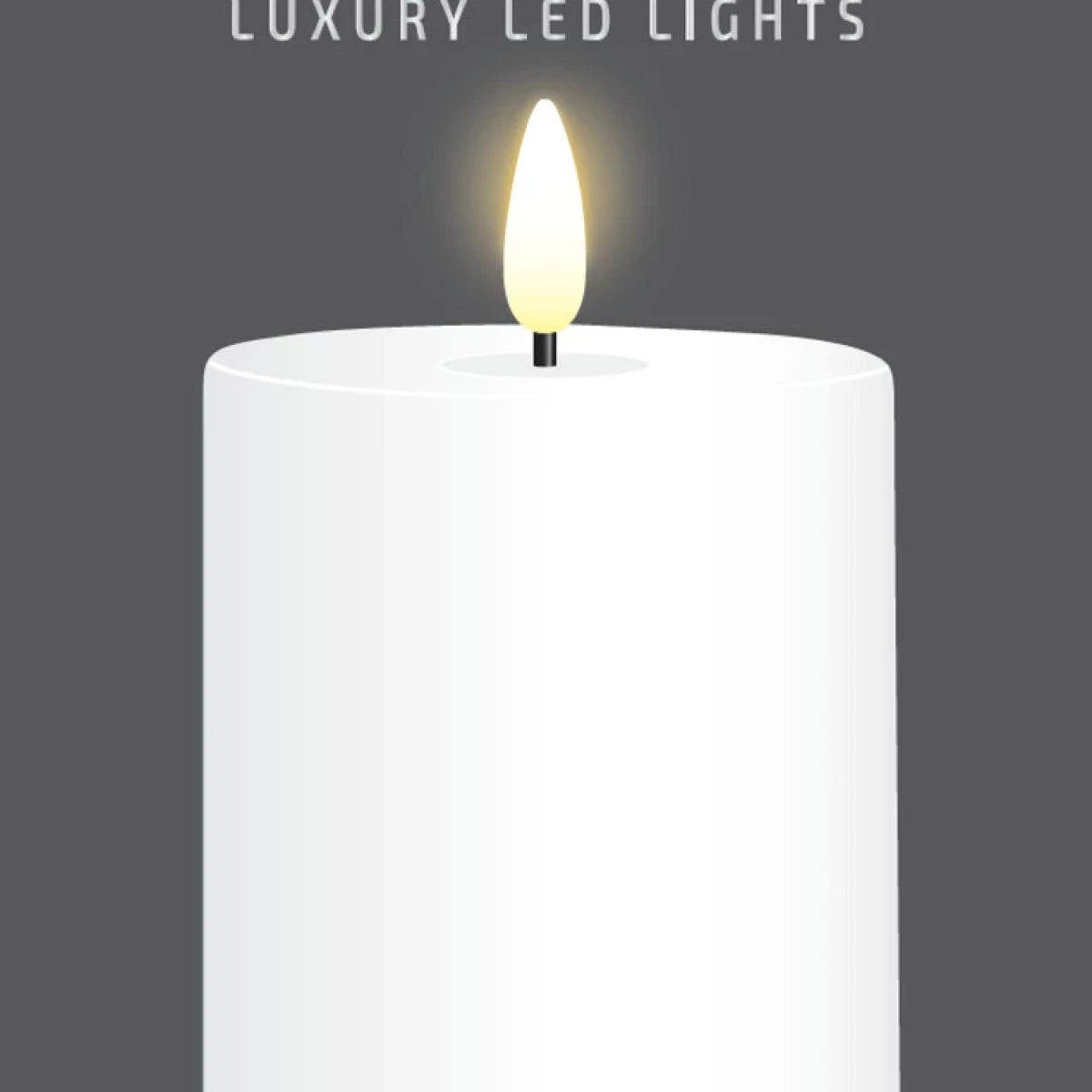 10cm x 7.5cm Classic Ivory Pillar LED Candle