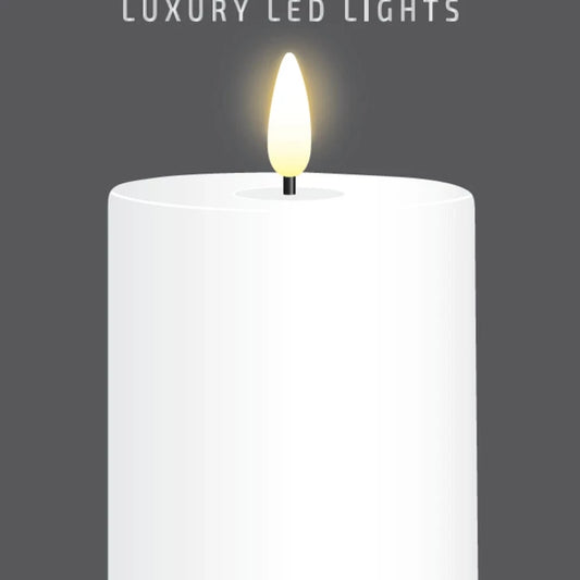 10cm x 7.5cm Classic Ivory Pillar LED Candle