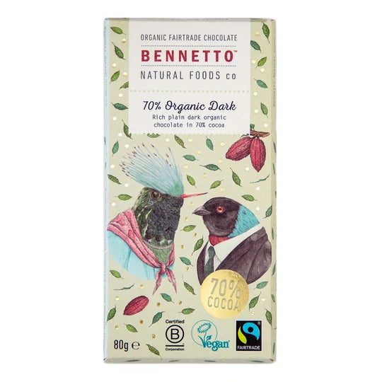 Bennetto 70% Organic Dark 80g