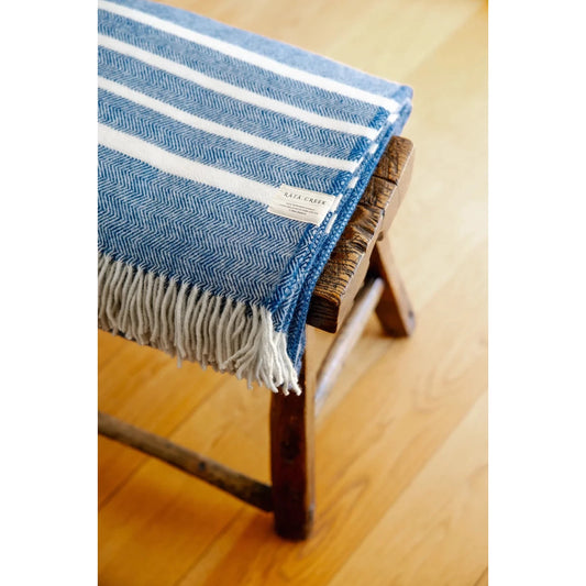 Rata Creek Blue Herringbone Throw