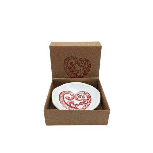 Red Aroha on White 7cm Bowl