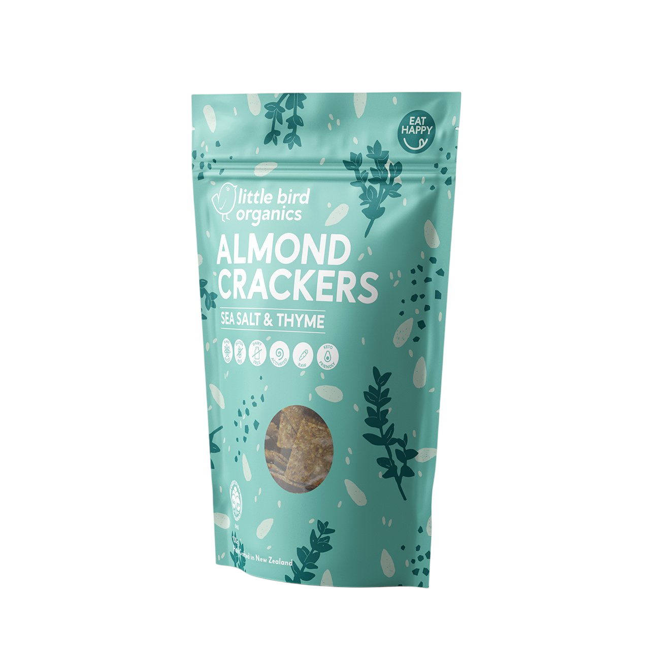 Almond Crackers Sea Salt &#038; Thyme &#8211; Resealable 100g Pouch-front.jpg