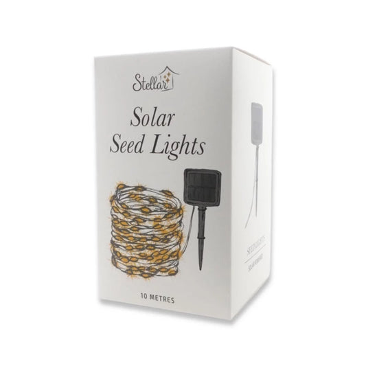 10m Silver Warm White Solar Seed Lights